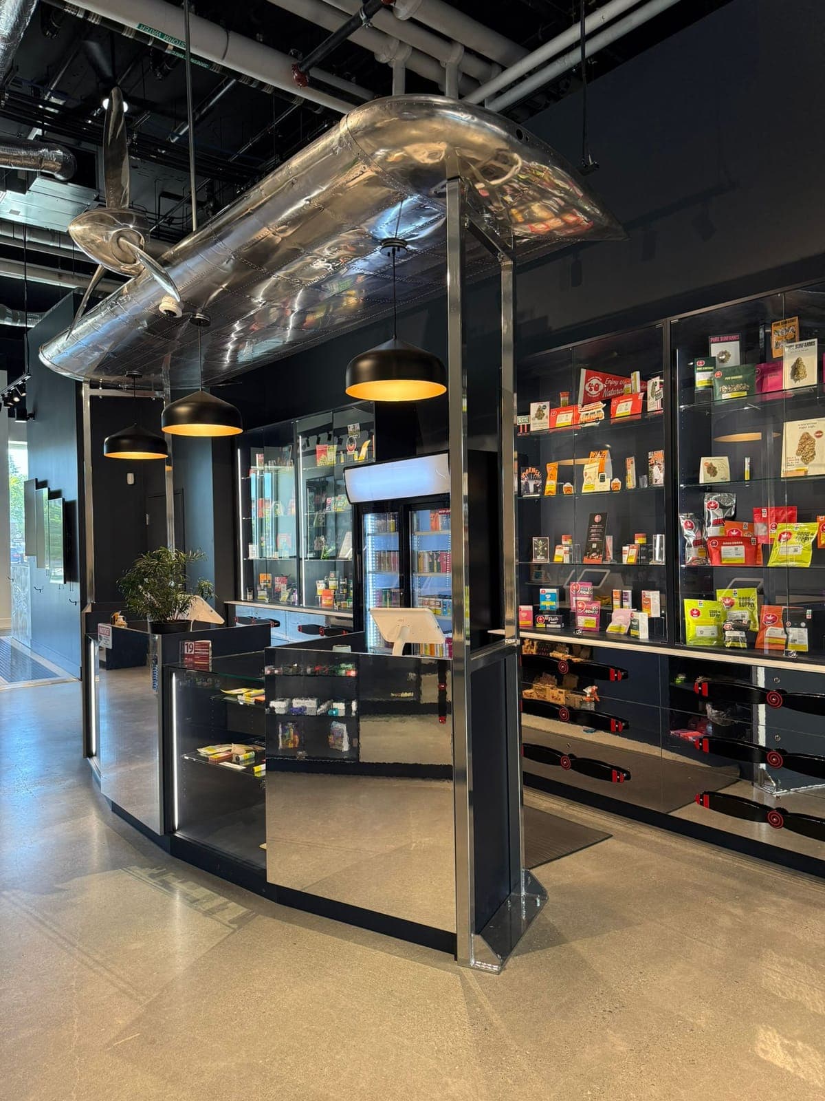 Budtender counter inside Victoria Cannabis Co