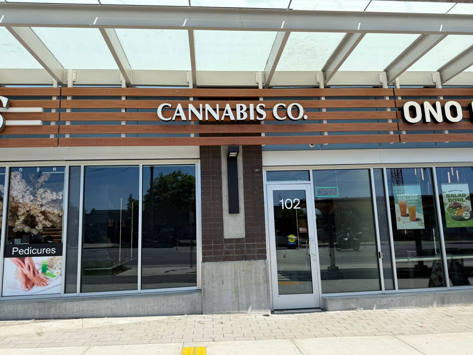 Victoria Cannabis Co storefront entrance on McKenzie Ave